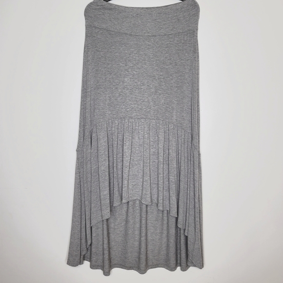 Grey Hi-Lo Maxi Skirt - Picture 2 of 7